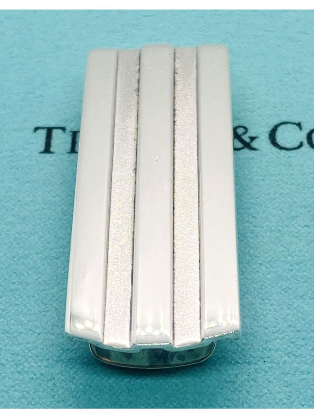Tiffany & Co Sterling Silver 925 1995 Atlas Groove Money Clip 48.5 x18.3mm